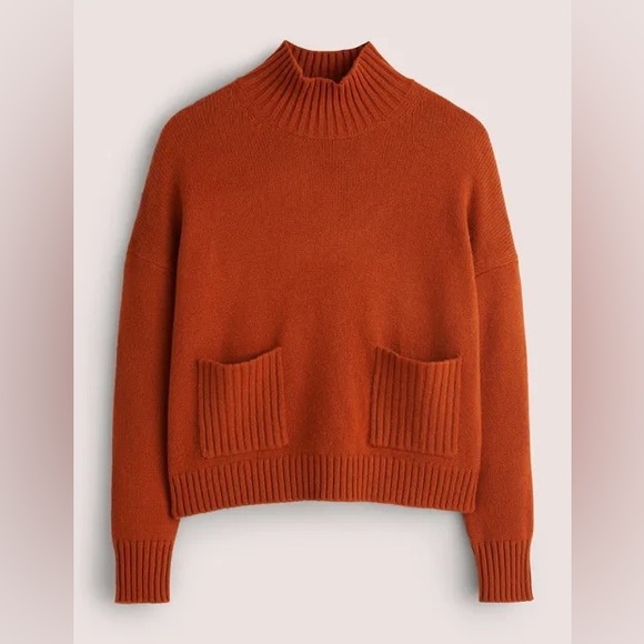 Boden Sweaters - Boden New NWT Sz 4 100% Cashmere High Neck Sweater Jumper Copper Red Rust Burnt